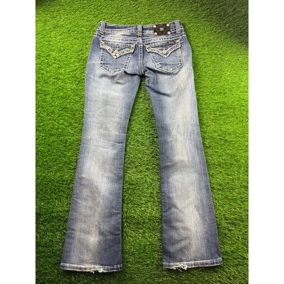 Miss Me Distressed Blue Boot Cut Jeans - Picture 2 of 13